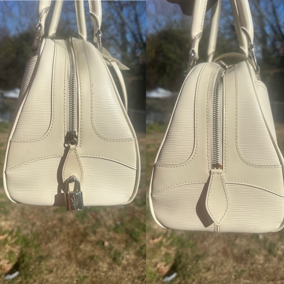 Louis Vuitton Bowling Montaigne Hand Bag GM winter white Epi w/ COA TH2067 - Picture 10 of 17